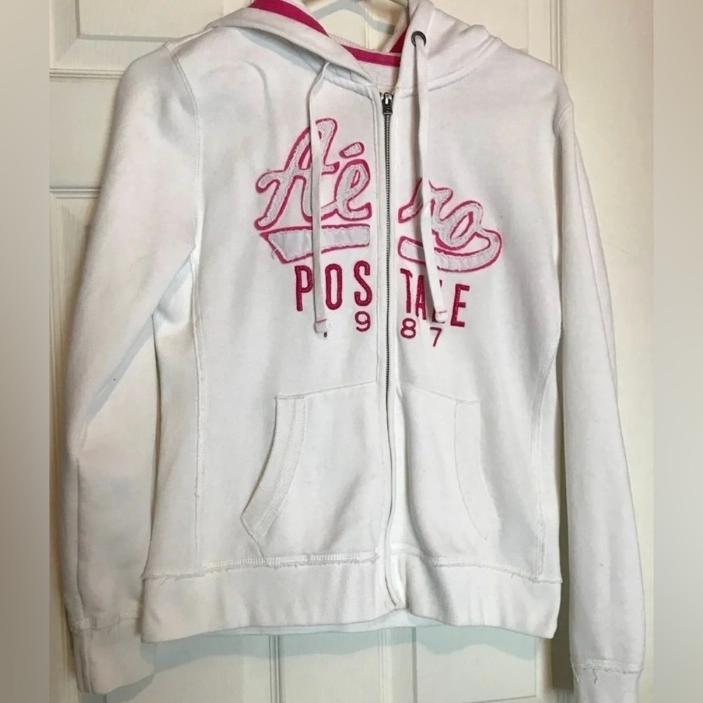 White Aeropostale Hoodie Jacket for Juniors